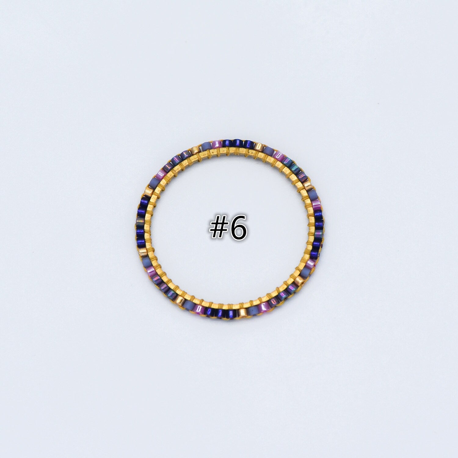 4pcs Miyuki Seed Bead Charm Connectors: Geometric Ring Pendants (RM-37)